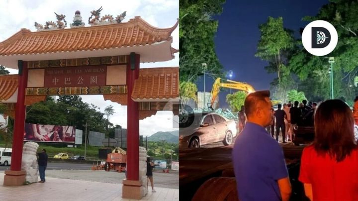 [서울=뉴시스]파나마 운하를 내려다보는 아메리카 전망대 공원에 설치돼 있던 중국 노동자 기념비와 우호의 아치 구조물이 지난 27일(현지시각) 밤 9시 전격 철거됐다. (출처=데스티노파나마닷컴) 2025.12.31. *재판매 및 DB 금지