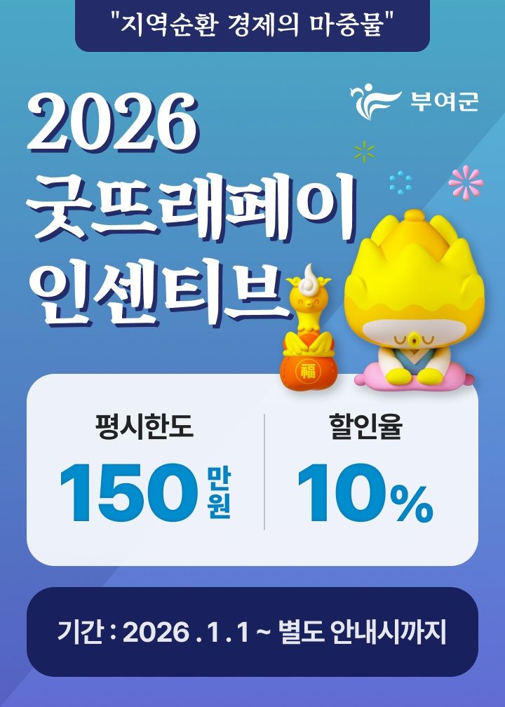 [부여=뉴시스] 부여군 굿뜨래페이 인센티브 안내문. *재판매 및 DB 금지