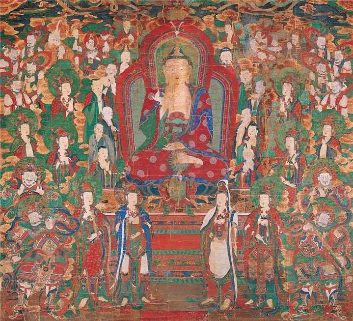 [서울=뉴시스] 김윤영 수습 기자 = '가평 현등사 아미타여래설법도'. (사진=국가유산청 제공) 2025.12.31 youn@newsis.com *재판매 및 DB 금지 *재판매 및 DB 금지