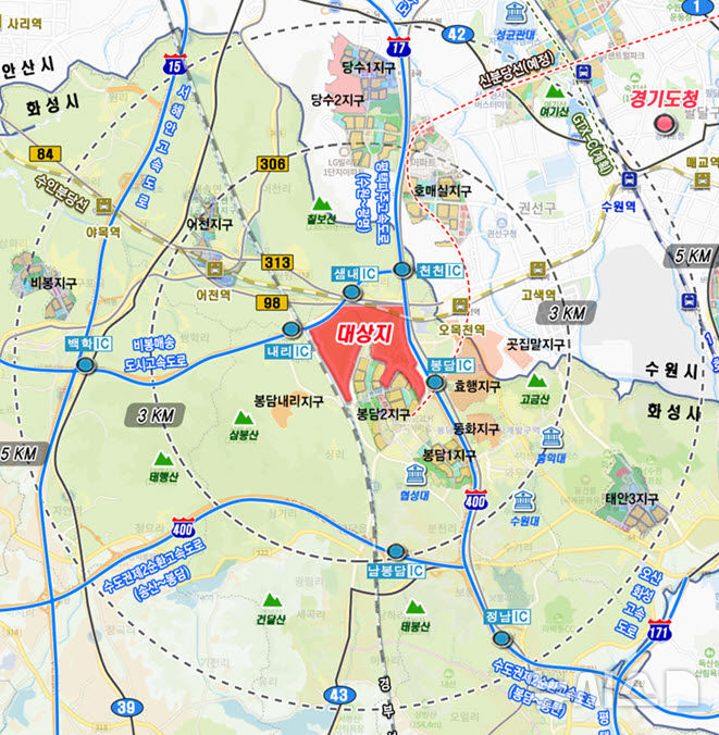 [화성=뉴시스]화성시 봉담3공공주택지구 위치도(사진=화성시 제공)2025.12.31.photo@newsis.com