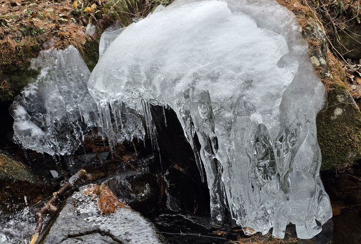 계속된 한파의 영향으로 태백산국립공원 계곡에 얼어 붙은 고드름.(사진=뉴시스) *재판매 및 DB 금지
