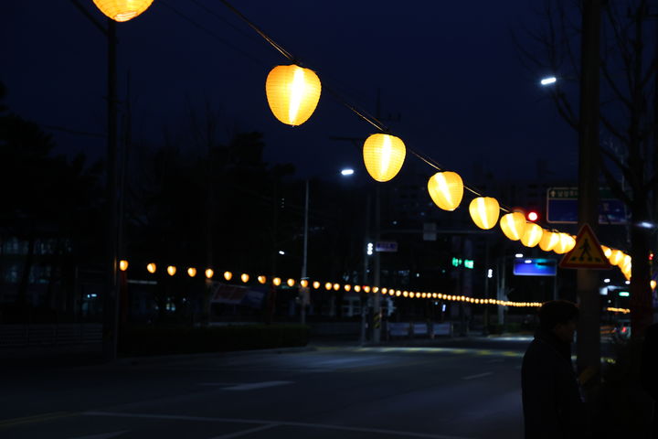 [상주=뉴시스] 도심에 설치된 곶감 조명등. (사진=상주시 제공) 2026.01.01 photo@newsis.com *재판매 및 DB 금지