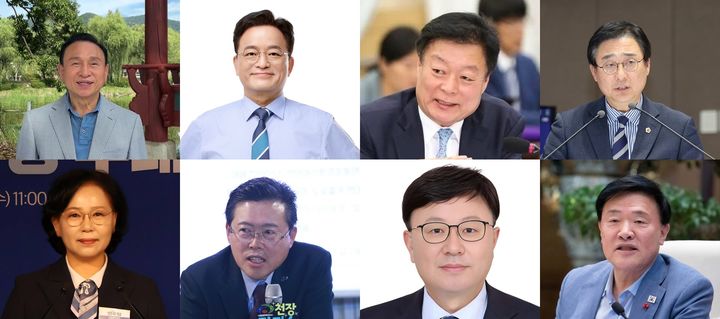 [천안·아산=뉴시스] (왼쪽부터 시계방향) 구본영, 한태선, 이규희, 김선태, 김학민, 김영만, 장기수, 김연. (사진=각 SNS 갈무리) 2026.01.03 photo@newsis.com *재판매 및 DB 금지