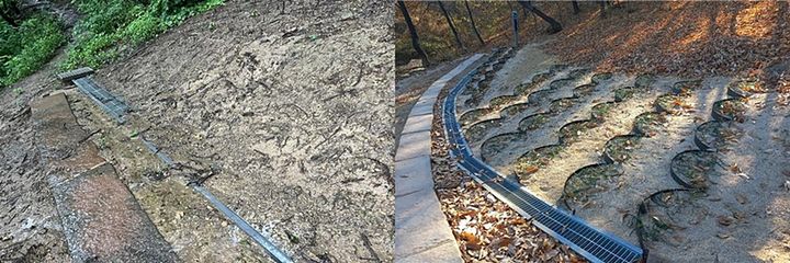 [대구=뉴시스] 대구 동구 신암공원 경사지 사면 안정화 전과 후. (사진=대구 동구 제공) 2026.01.04. photo@newsis.com *재판매 및 DB 금지