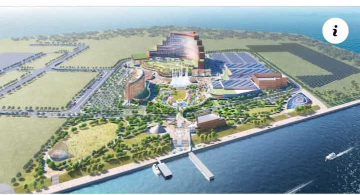 오는 2030년 가을 개장 예정인 일본 오사카 IR 조감도.(사진=GGR-Asia캡처) *재판매 및 DB 금지