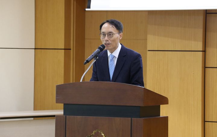 [하남=뉴시스] 이승환 신임 한강유역환경청장이 5일 한강유역환경청에서 열린 취임식에서 취임사를 하고 있다. (사진=한강유역환경청 제공) 2026.01.05. photo@newsis.com *재판매 및 DB 금지