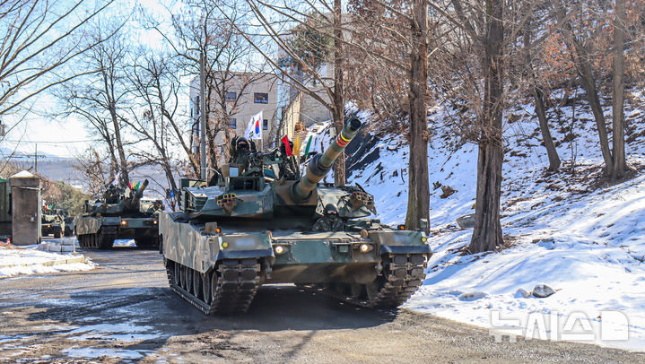 [파주=뉴시스]육군 2기갑여단 백호대대 혹한기 훈련.(사진=육군 2기갑여단 제공).photo@newsis.com