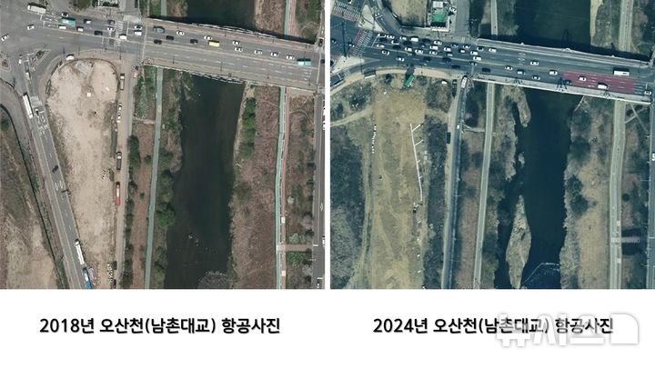 [오산=뉴시스] 오산천 연도별 하천변화 모습 (사진=오산시 제공) 2026.01.06.photo@newsis.com 