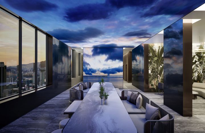 써밋 스카이라운지 미디어파사드. (사진=대우건설 제공) *재판매 및 DB 금지