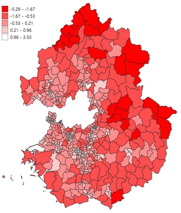 [수원=뉴시스] 경기도 사막화 지역 분포. (사진=경기연구원 제공) 2026.01.08. photo@newsis.com *재판매 및 DB 금지