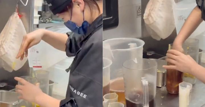 "맨손으로 휘적휘적"…'인도식 밀크티' 만든 中카페 위생 논란