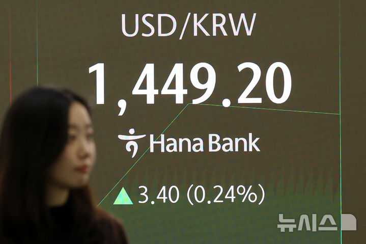 [서울=뉴시스] 조성우 기자 = 사진은 8일 오전 서울 중구 하나은행 딜링룸 전광판에 지수가 표시되고 있는 모습. 2026.01.08. xconfind@newsis.com