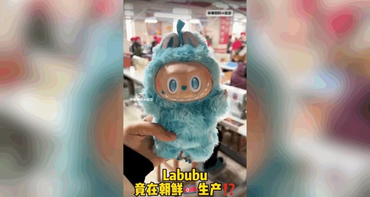 [서울=뉴시스]라부부 인형이 북한에서 생산된다고 주장한 중국 소셜 미디어 더우인 동영상. (출처=더우인 화면 캡처, NK 뉴스에서 재인용) 2026.1.9. *재판매 및 DB 금지