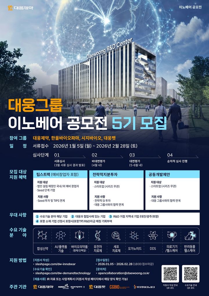 [서울=뉴시스] 대웅제약 이노베어 공모전 포스터 (사진=대웅제약 제공) 2026.01.09. photo@newsis.com *재판매 및 DB 금지