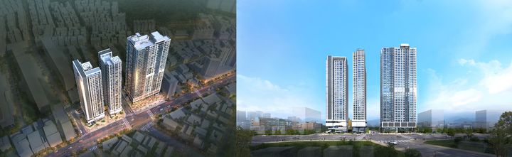 [울산=뉴시스] 대우산업개발의 '이안 문수로' 조감도와 투시도. (사진=에이블미디어플러스투 제공) 2026.01.09. photo@newsis.com *재판매 및 DB 금지