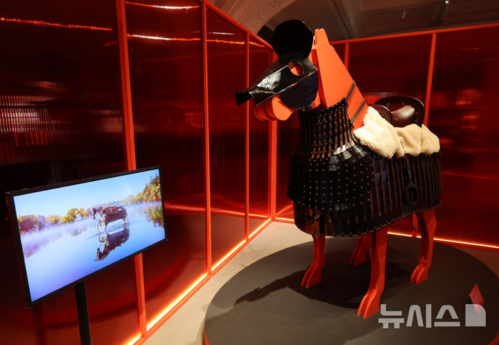 [서울=뉴시스] 배훈식 기자 = 국가유산청 말의 해 특별전 '말, 영원의 질주'가 개막한 9일 오전 서울 중구 신세계백화점 본점 더 헤리티지에 가야의 말 갑옷이 전시돼 있다. 총 5부로 구성된 이번 특별전은 선사시대부터 현재까지 인간의 역사와 함께한 말을 시간의 흐름 속에서 보여준다. 2026.01.09. dahora83@newsis.com