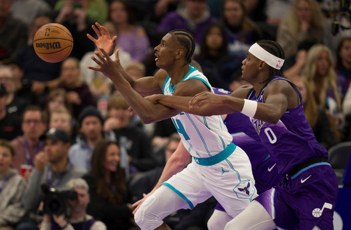 [솔트레이크시티=AP/뉴시스] 미국프로농구(NBA) 샬럿 호니츠의 무사 디아바테. 2026.01.10.