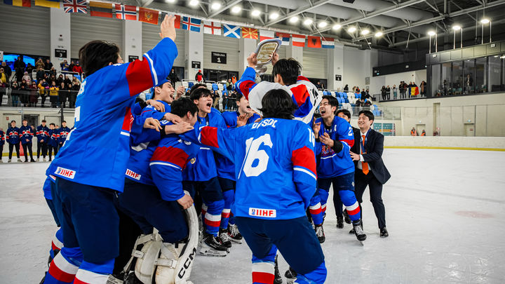 [서울=뉴시스] 한국 남자 20세 이하(U-20) 아이스하키 대표팀, 2026 국제아이스하키연맹(IIHF) U-20 세계선수권대회 디비전 2 그룹 A(4부 리그)서 전승 우승. (사진=대한아이스하키협회 제공) *재판매 및 DB 금지