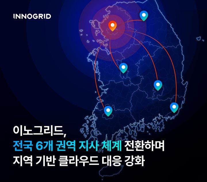 이노그리드, 전국 6개 권역 지사 체계…클라우드 대응 강화