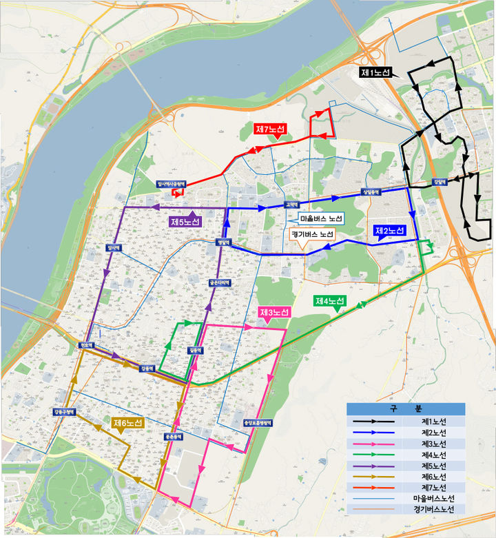 [서울=뉴시스] 강동구 무료셔틀버스 전체 노선. 2026.01.12. (자료=강동구 제공) *재판매 및 DB 금지