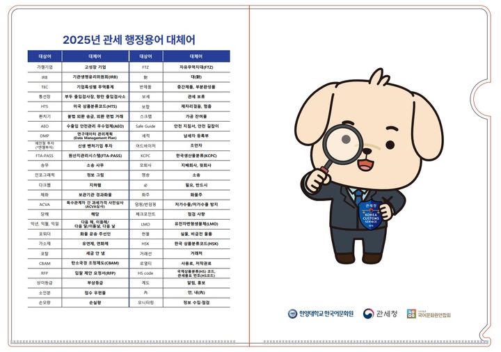 [서울=뉴시스] 한양대 한국어문화원과 관세청이 협력해 '관세 행정용어 대체어'를 선정했다. (사진=한양대 제공) 2026.01.12. photo@newsis.com *재판매 및 DB 금지