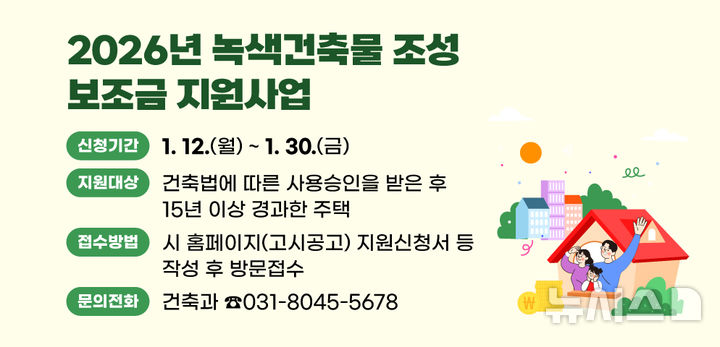 [안양=뉴시스] 안양시가 녹색건축물 조성 보조금을 지원한다. (안내문=안양시 제공).2026.01.13. photo@newsis.com