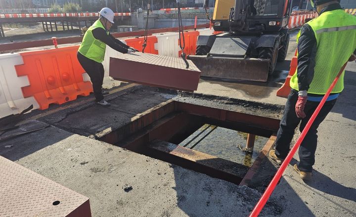 [대전=뉴시스]중고 복공판을 사용해 논란을 빚은 대전 유등교 가설교량 복공판에 대한 품질시험 결과 외관 상태 및 성능 등 전 항목에서 '적합' 판정을 받았다. 2026. 01. 13 photo@newsis.com *재판매 및 DB 금지