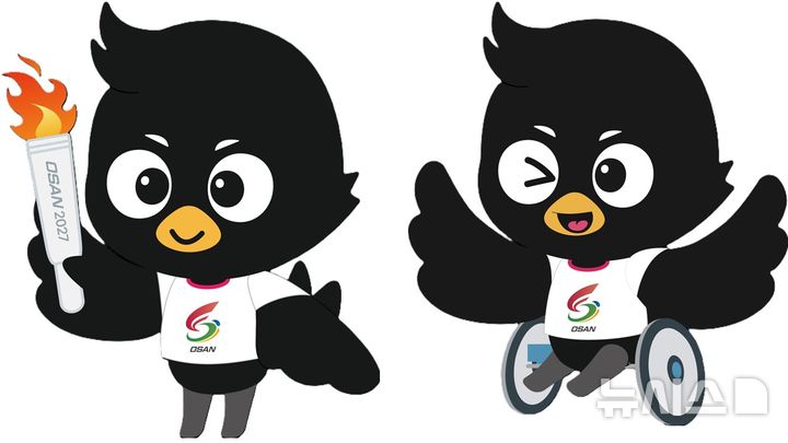 [오산=뉴시스] 2027~2028년 경기도종합체육대회 경기도체육대회 마스코트 기본형(왼쪽), 2027~2028년 경기도종합체육대회 경기도장애인체육대회 마스코트 기본형. (사진=오산시 제공) 2026.01.13. photo@newsis.com 