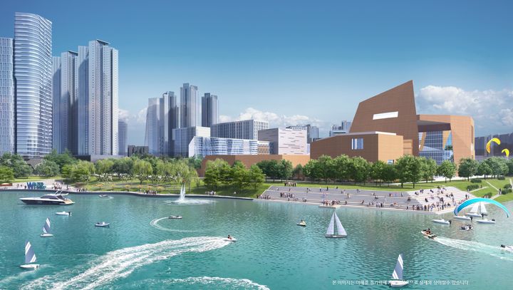 송도 워터프런트 1-2단계 사업 중 수변로드 친수스탠드(아트센터인천) 조감도 (사진=인천경제청 제공) *재판매 및 DB 금지