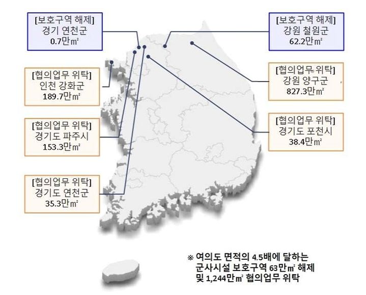 연천·철원 등 접경지역 일대 군사보호구역 63만㎡ 해제