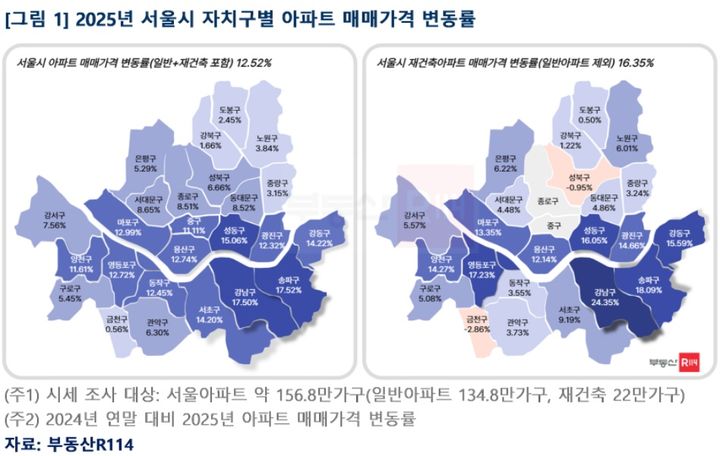 강남 재건축 아파트 3.3㎡당 1억 넘었다…1년새 24%↑