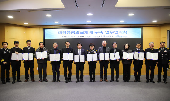 전북대학교병원은 119구급대를 통한 응급환자의 이송 지연을 최소화하고, 신속하고 적정한 수용·진료가 이루어질 수 있도록 도내 협력기관들과 업무협약을 체결했다고 14일 밝혔다. *재판매 및 DB 금지