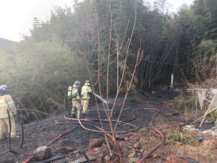 장흥 대덕읍 밭에서 불, 인명피해 없어…54분 만에 진화