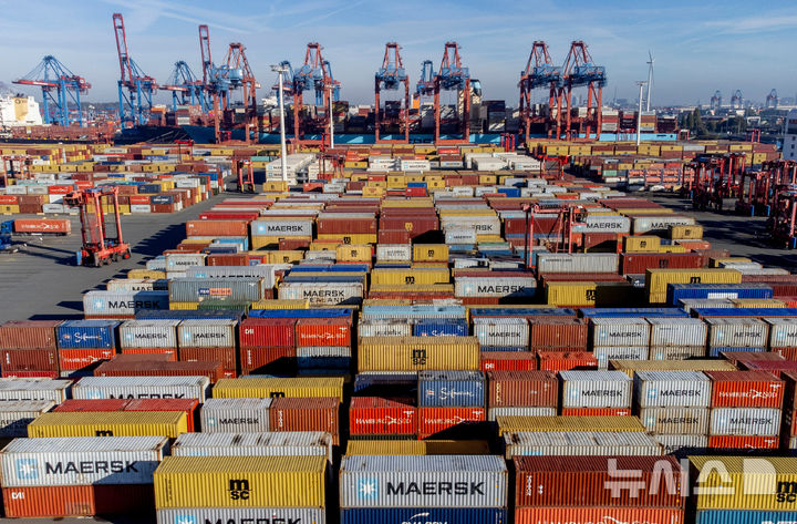 [AP/뉴시스] 독일 함부르크항&nbsp; 컨테이너