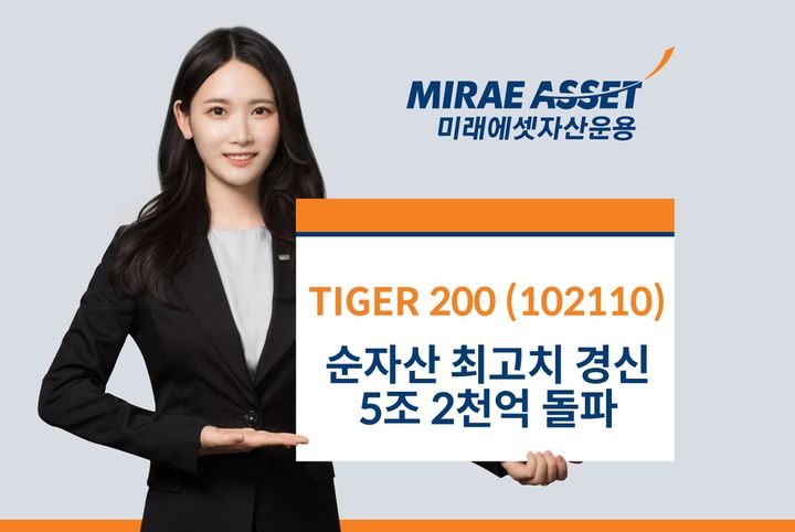 미래에셋 'TIGER 200 ETF' 순자산 5조2000억 돌파 '최고치'