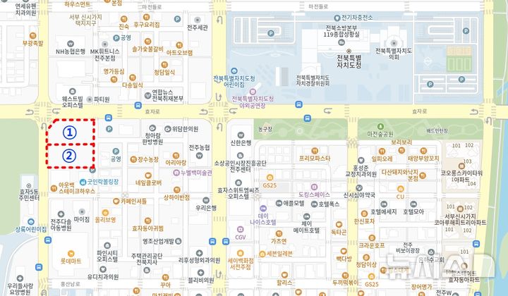 [전주=뉴시스]윤난슬 기자 = 전북 전주시는 유동 인구 증가로 주차 수요가 급증한 서부신시가지의 주차난 해소를 위해 오는 3월까지 효자5동 주민센터 인근 효자동2가 일원 유휴부지 8386㎡를 활용해 340면 규모의 임시주차장을 조성할 계획이라고 15일 밝혔다. (사진=전주시 제공) photo@newsis.com