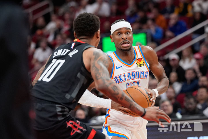 [휴스턴=AP/뉴시스] 미국프로농구(NBA) 오클라호마시티 선더의 셰이 길저스 알렉산더. 2026.01.15. photo@newsis.com