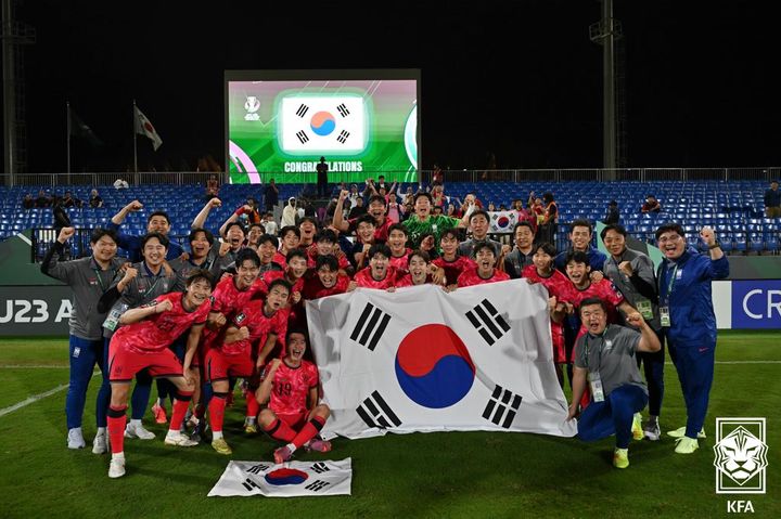 [서울=뉴시스] 한국 남자 23세 이하(U-23) 대표팀. (사진=대한축구협회 제공) *재판매 및 DB 금지