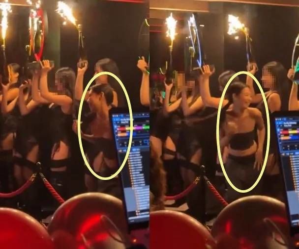 가터벨트 샴페인걸…제니, 클럽 생일파티 시끌