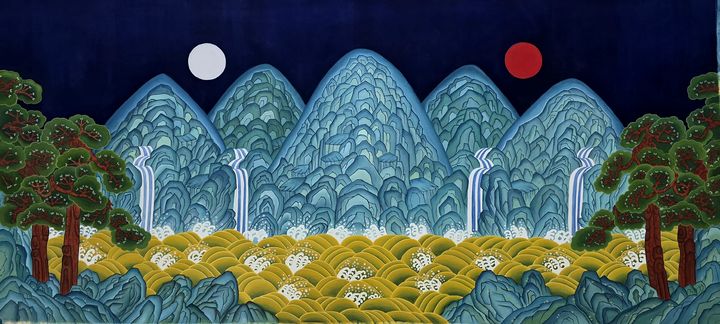 [대구=뉴시스] 현우스님, 일월오봉도. (사진 = 수성문화재단 제공) 2026.01.19. photo@newsis.com *재판매 및 DB 금지