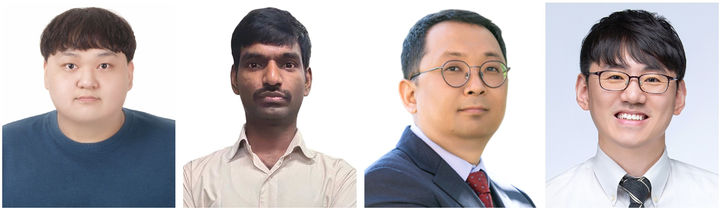 [진주=뉴시스]경상국립대 구민규(맨 왼쪽) 학생, 라다크리슈난 안바라산 박사, 박재현 교수, 김주영 교수.(사진=경상국립대 제공).2026.01.19.photo@newsis.com *재판매 및 DB 금지