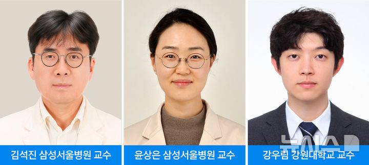 [서울=뉴시스] 왼쪽부터 김석진·윤상은 삼성서울병원 혈액종양내과 교수, 강우림 강원대학교 교수. (사진= 삼성서울병원 제공)