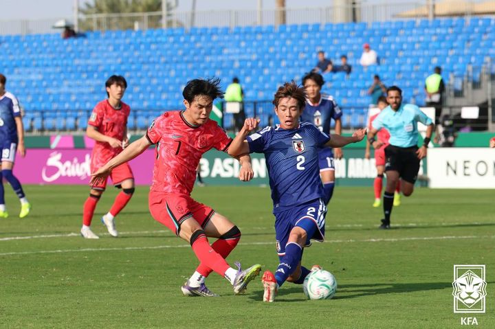 [서울=뉴시스] 한국 23세 이하(U-23) 축구대표팀의 강성진. (사진=대한축구협회 제공)