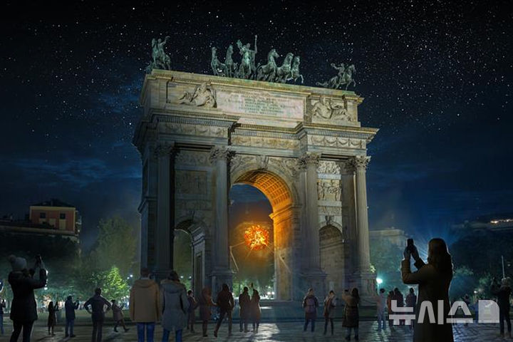 [베네치아=AP/뉴시스] 국제올림픽위원회(IOC)가 제공한 2026 밀라노·코르티나담페초 동계올림픽 성화대 조감도. 2026.01.23.