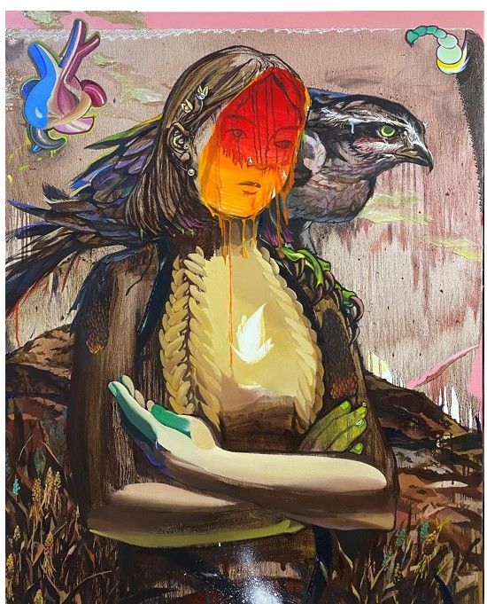 정수정, Three hearts, oil and acrylic on canvas, 2021 *재판매 및 DB 금지