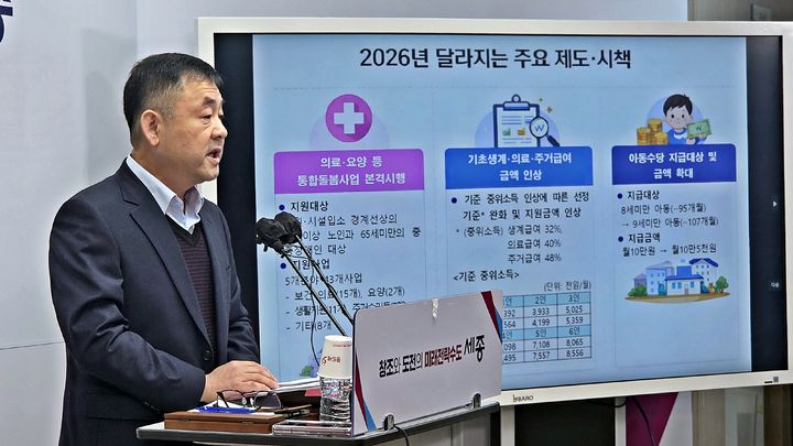 [세종=뉴시스] 송승화 기자 = 21일 세종시청에서 김려수 보건복지국장이 업무계획을 발표하고 있다. 2026.01.21. ssong1007@newsis.com. *재판매 및 DB 금지