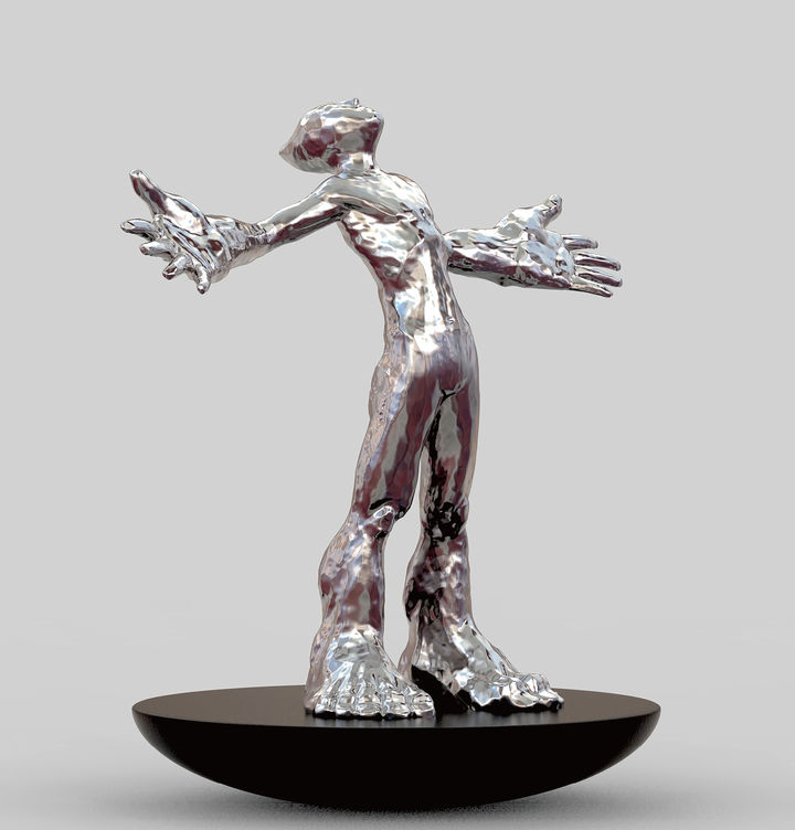 노화랑_김성복_춤추는 그리움의 그림자, Stainless steel, 34 x 72 x 64cm, 2025 *재판매 및 DB 금지