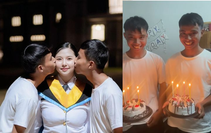 [뉴시스] 최근 태국의 한 여성이 쌍둥이 형제와 동시에 교제하고 있다는 소식이 전해졌다. (사진=틱톡 갈무리) *재판매 및 DB 금지