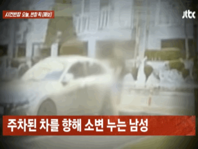 지난 20일 JTBC '사건반장'에 따르면 최근 충남 천안의 한 아파트 단지에서 남성의 소변 행위가 여러 차례 포착됐다.2026.01.21. (사진=JTBC '사건반장' 캡처) *재판매 및 DB 금지 *재판매 및 DB 금지