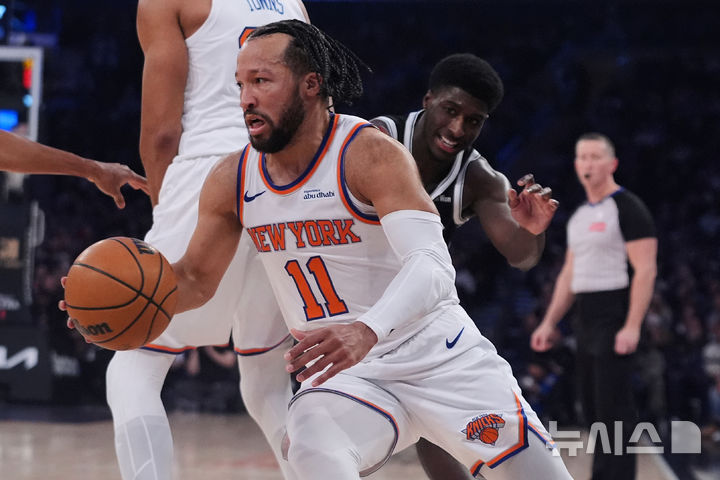 [뉴욕=AP/뉴시스] 미국프로농구(NBA) 뉴욕 닉스의 제일런 브런슨. 2026.01.21. photo@newsis.com